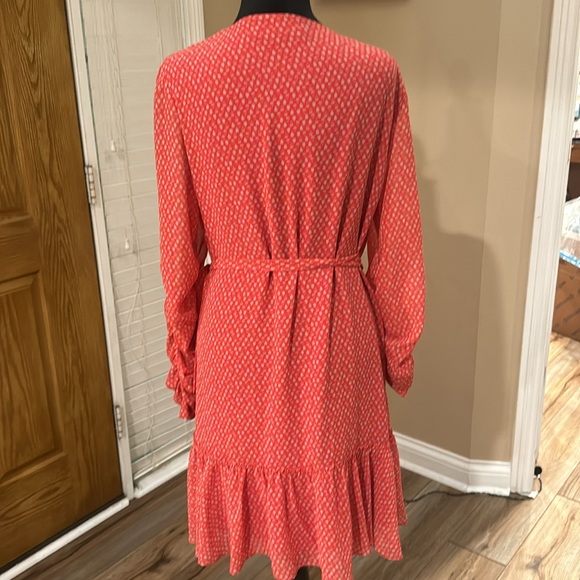 NWOT All Saints Geometric Ruffle Mini Wrap Dress - Picture 3 of 5